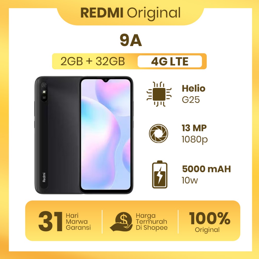 Redmi 9A 2/32GB FullSet Original Second Garansi 100% Normal Tanpa Kendala