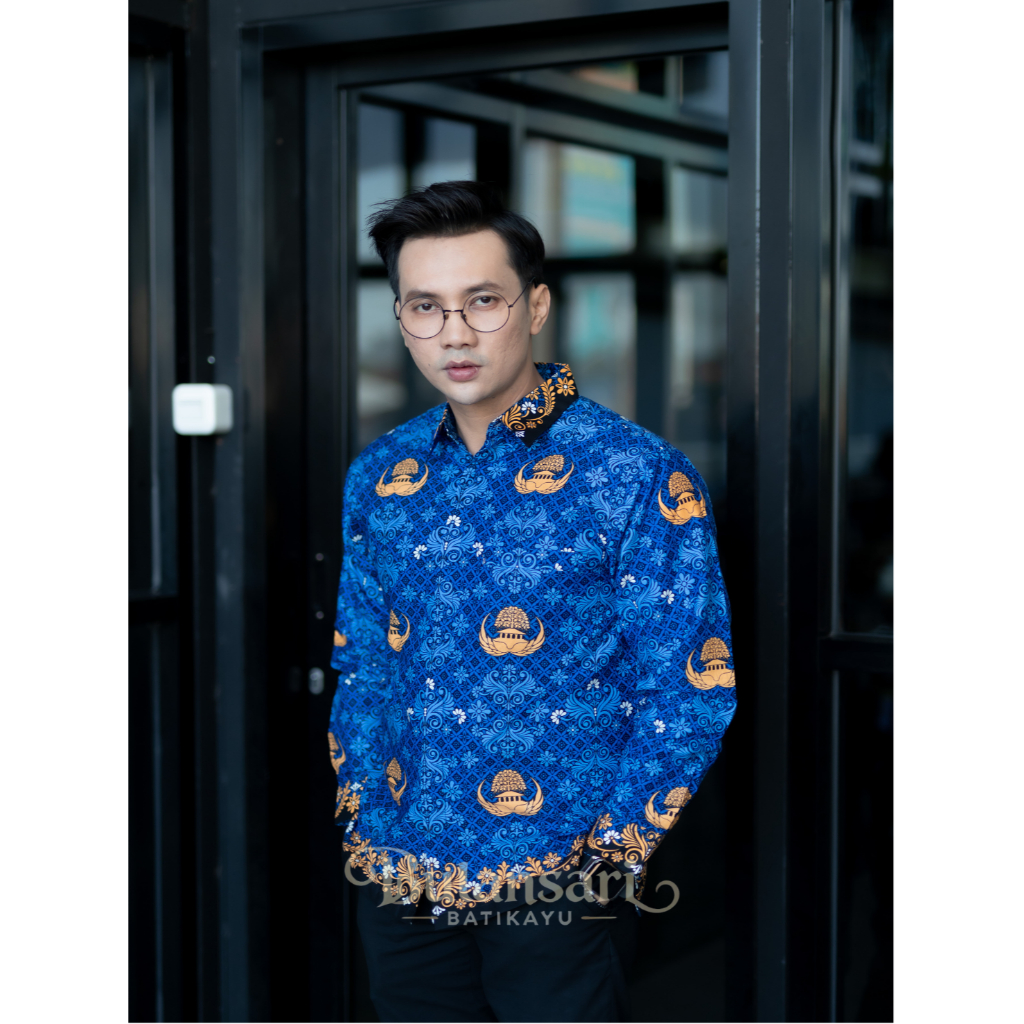 Bulansari Batik Ayu Batik KORPRI baju batik pria slimfit premium lapis furing kemeja batik