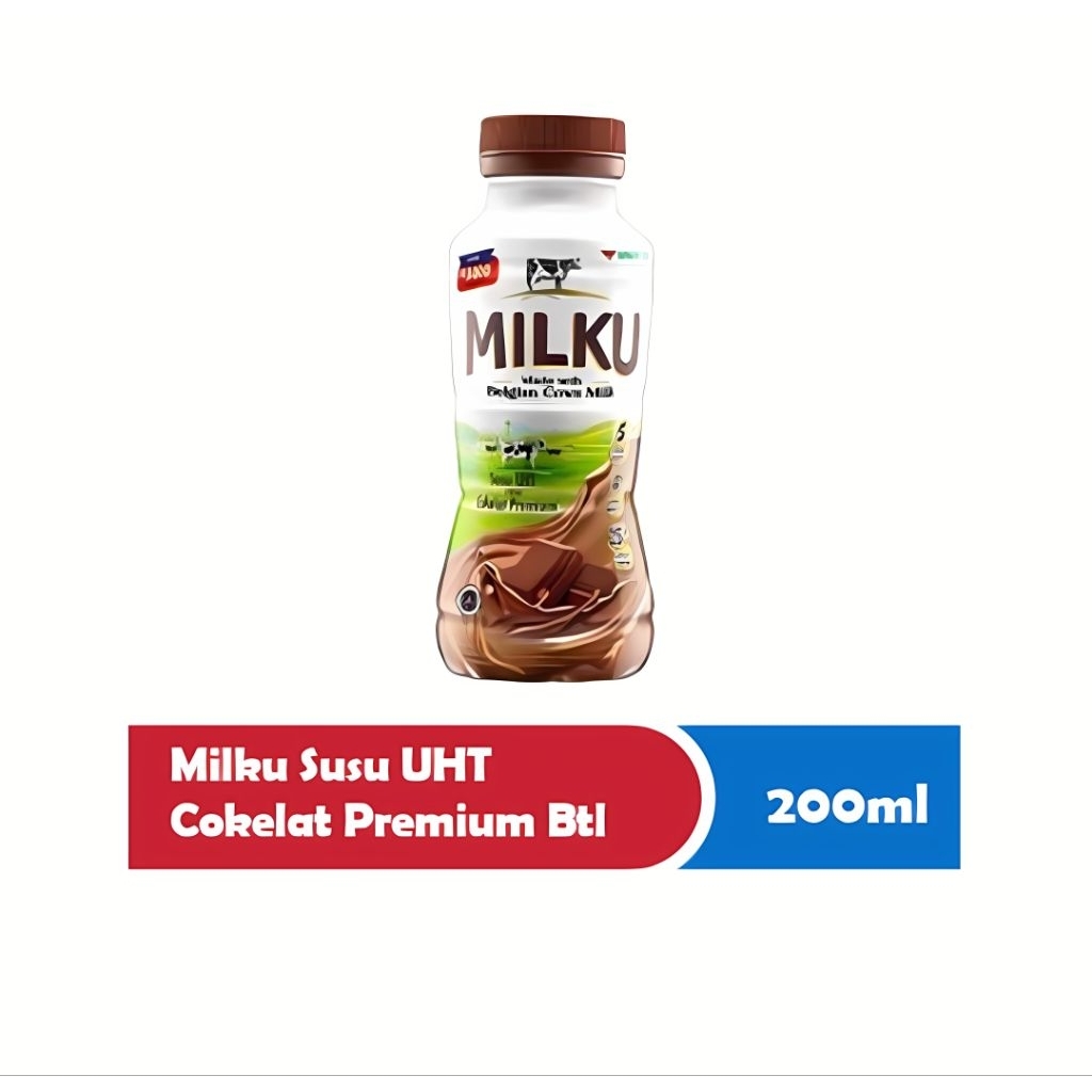 

MILKU Susu UHT Premium 200ml Original/Cokelat/Stroberi (Isi 12 Botol)