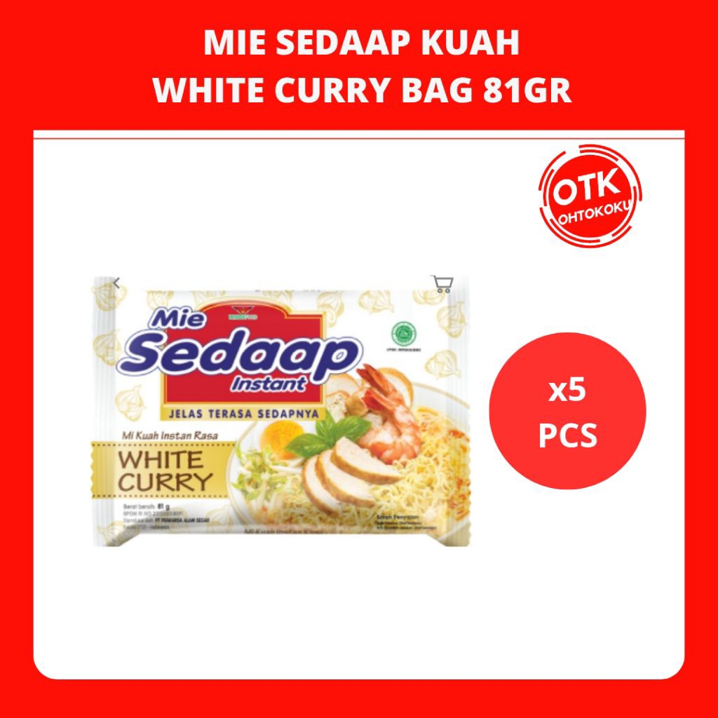 

SEDAAP Mie Instan White Curry Bag 81GR x 5 Bag