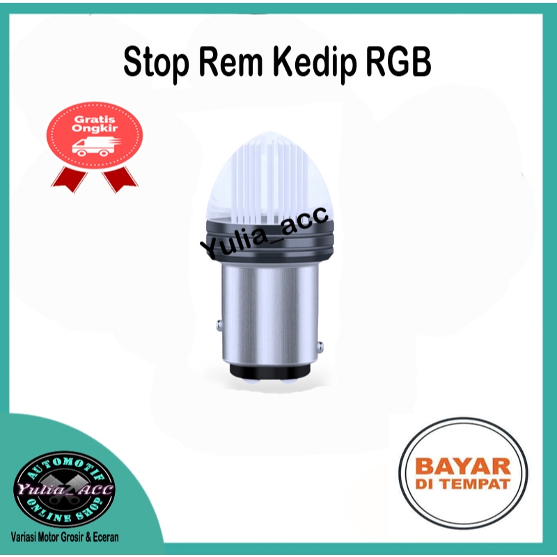 Lampu Stop Rem LED Kedip RGB Universal Motor Kaki 2 Beat Scoopy Mio Vixion Vario Dll