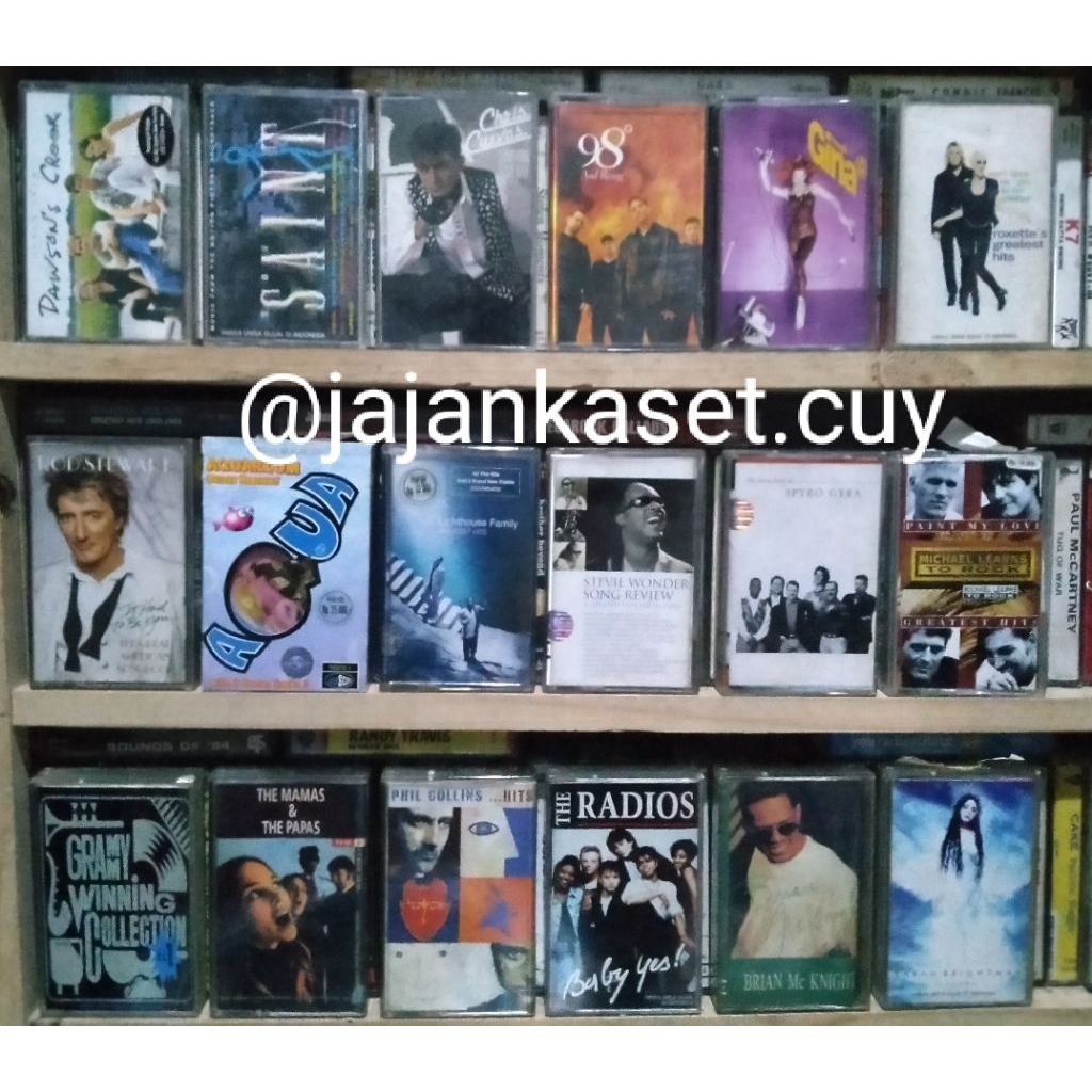 KASET PITA ORIGINAL STEVIE WONDER AQUA ROD STEWART MLTR ROXETE PHIL COLLINS BARANG JADUL BARANG UNIK