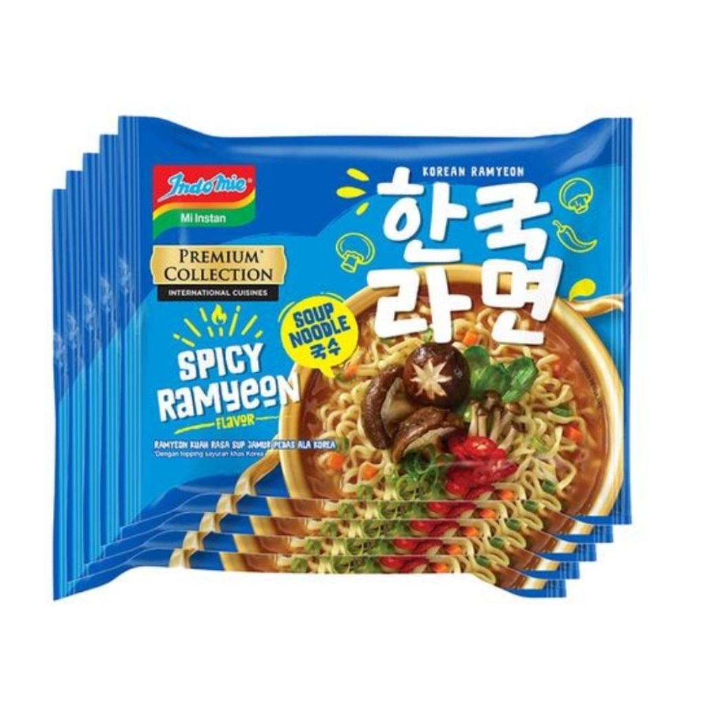 

Paket 5 Pcs - Indomie Premium Korean Spicy Ramyeon 83 Gram