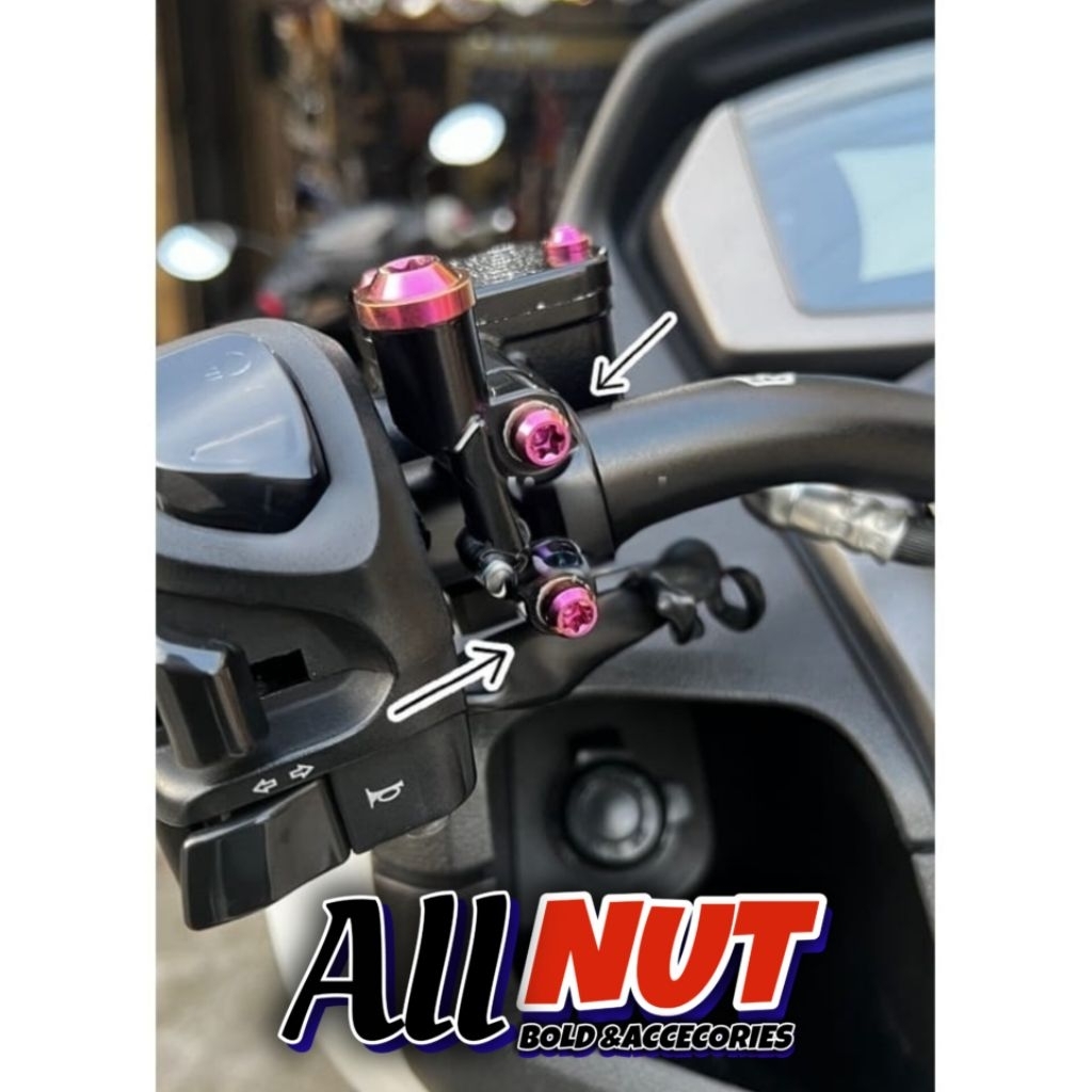 baut titanium dudukan handle stang scoopy fino pcx nmax universal  titanium GR5 vietnam (4biji)