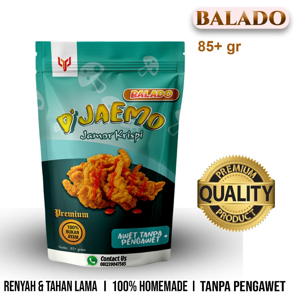 

Jamur Krispi D’Jaemo Premium Rasa Balado 85g – Snack Renyah Gurih Halal