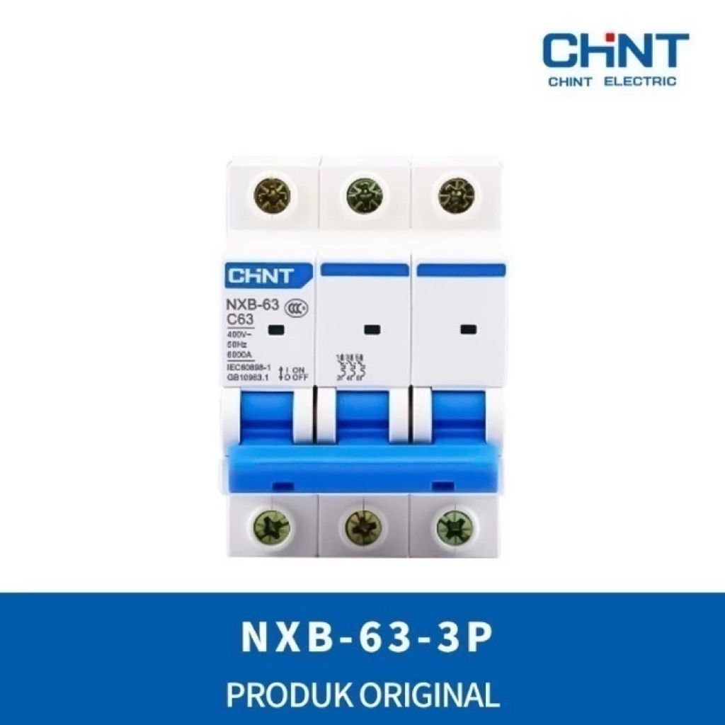 MCB CHINT MCB 3 Pas 3 Phase 3P NXB-63 6kA 1A, 2A, 4A, 50A, 63A