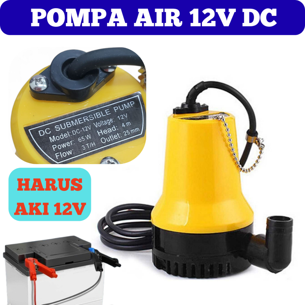 Sumber MARINEPET DC-12V Pompa Air Submersible Water Bilge Pump Tekanan Tinggi / Pompa Air DC 12 Volt