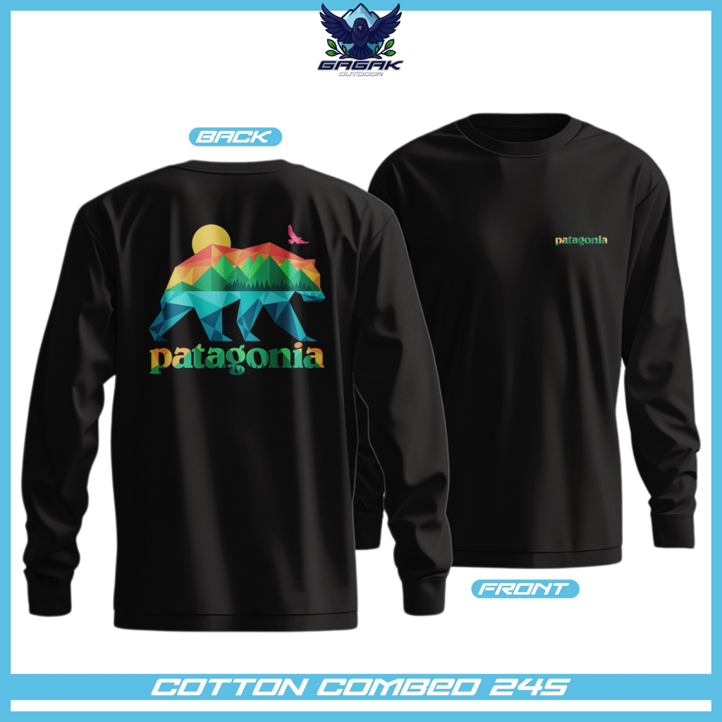 gagak outdoor kaos pendaki gunung Patagonia Unisex pria dan wanita baju outdoor lengan panjang 2