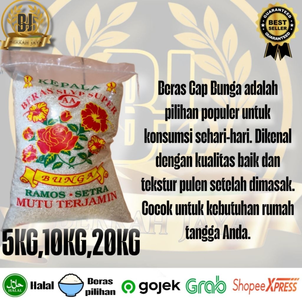 

Beras murah Cap Bunga 5KG 10KG 20KG Pulen & Enak