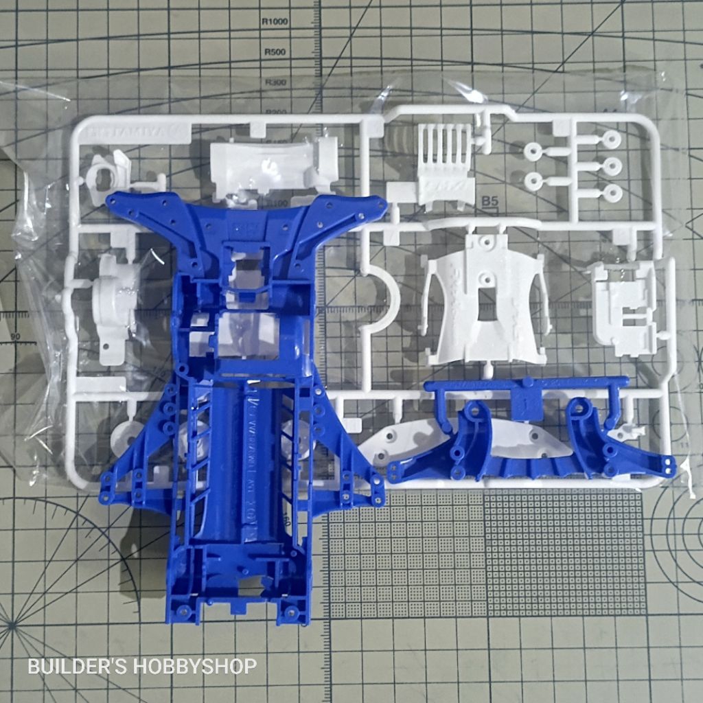 TAMIYA CHASSIS FM-A FMA ABS BLUE BIRE + GEARBOX  STB UP MACH FRAME FIGHTING KOREA EDITION ORIGINAL L