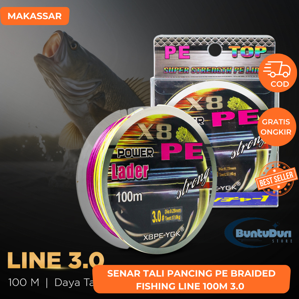 Senar Tali Pancing PE Braided Fishing Line 100M 3.0