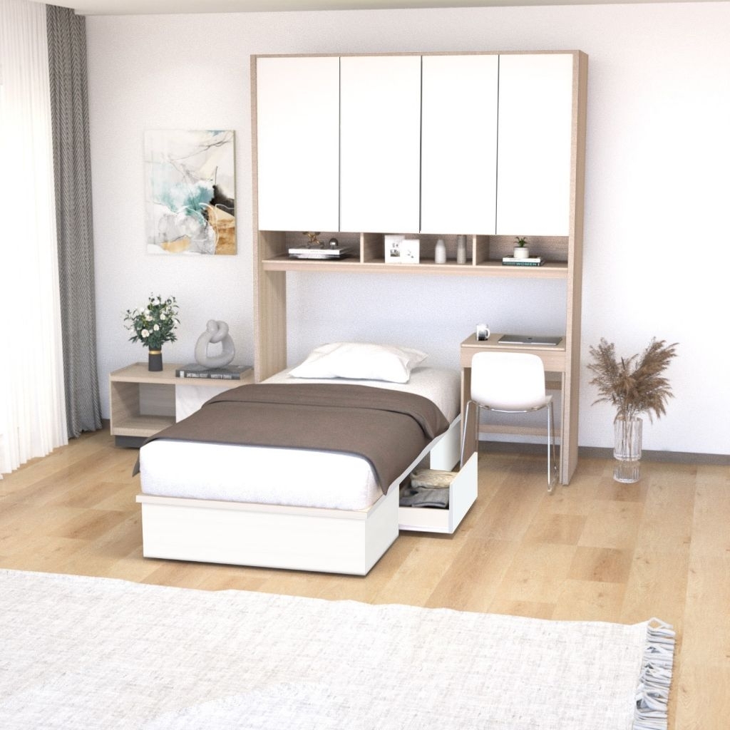 Divan Set Lemari Clay 100/120/160/180/ Divan Set Lemari Laci Rak/ Divan Laci/ Divan Lemari/ Dipan/ R