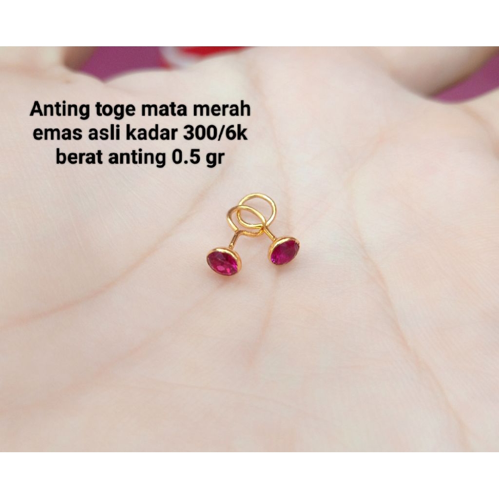 exclusive anting toge bayi dan dewasa emas asli kadar 300/6k