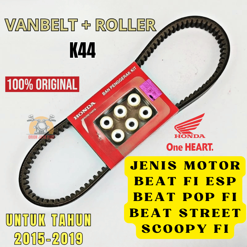 23100-K44-BA0 VANBELT V-BELT ORIGINAL SET ROLLER K44 BEAT FI ESP, BEAT STREET, BEAT POP FI, SCOOPY F