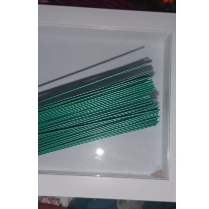 [HARGA UNTUK 1PCS] KAWAT BUNGA LAPIS PLASTIK / KAWAT TANGKAI /KAWAT FLORIST / KAWAT HIJAU
