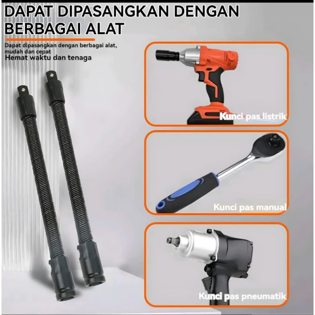 sambungan Kunci Shock Bor impact Flexibel 1/2 inch panjang 35cm
