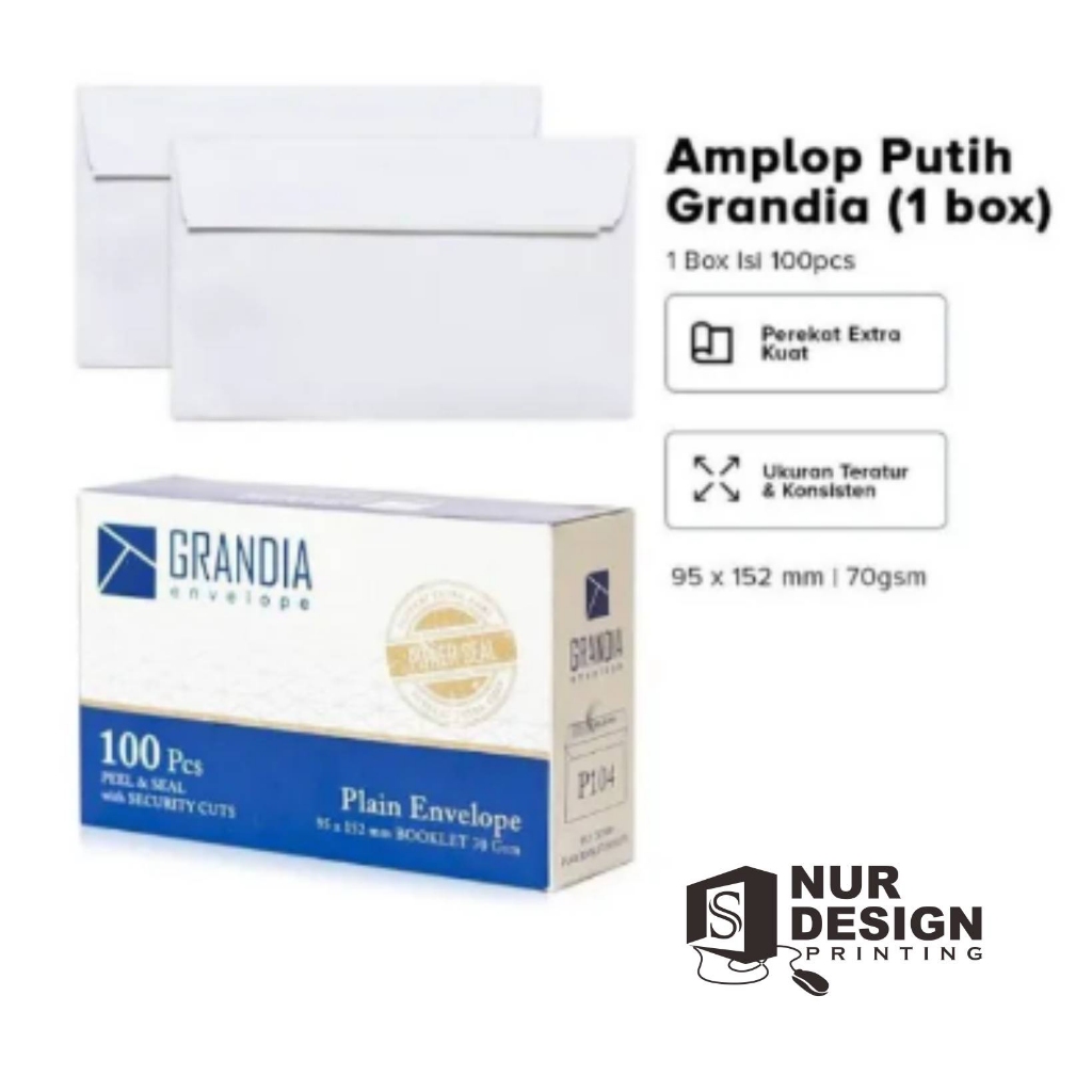 

(1 PAX ISI 100 PCS) AMPLOP PUTIH "GRANDIA" UK. 95X152 CM