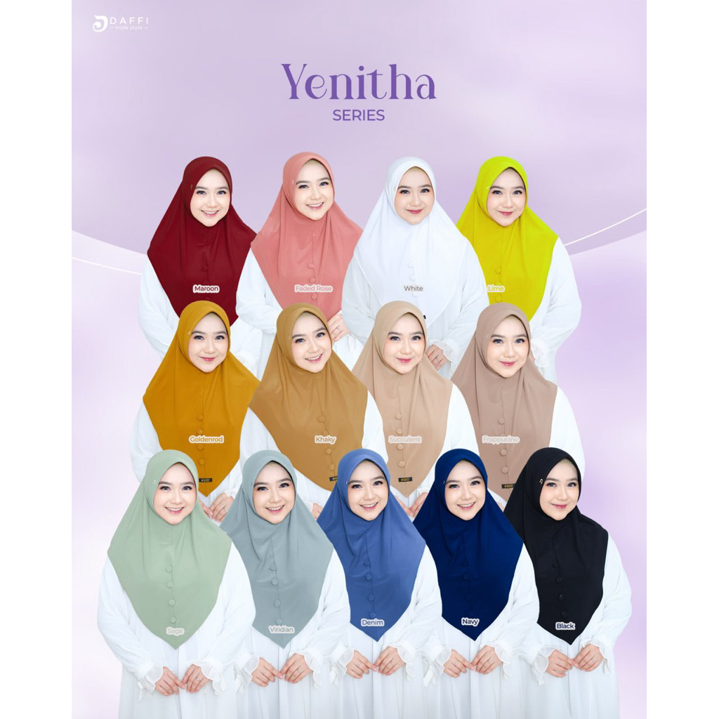 Yenitha daffi hijab dengan ped antem dengan motif kancing