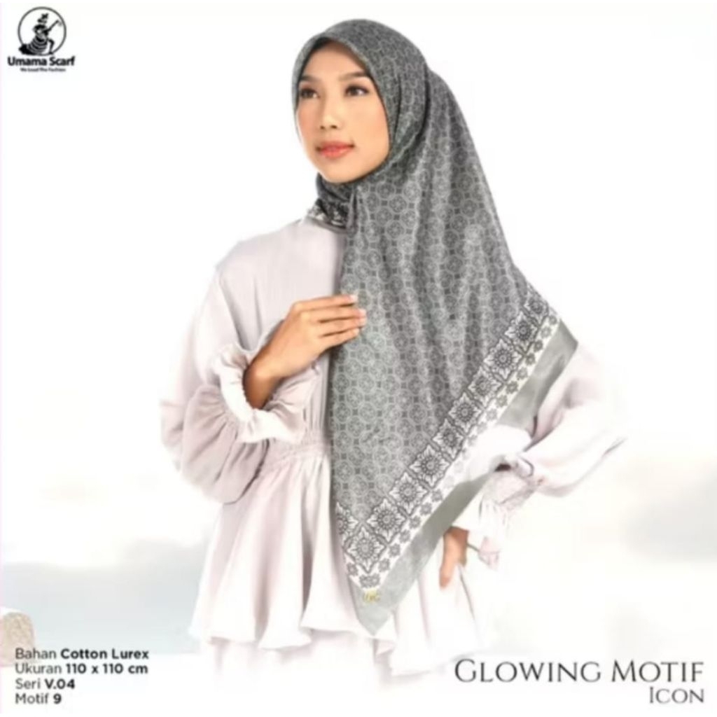 GLOWING MOTIF Metal logo LC Umama Scarf (isi 10 hijab)