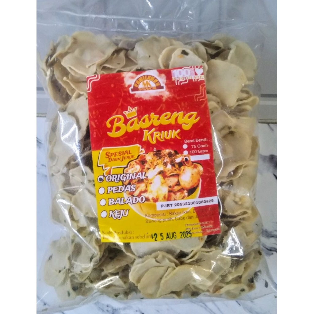 

1kg basreng kriuk original plus daun jeruk