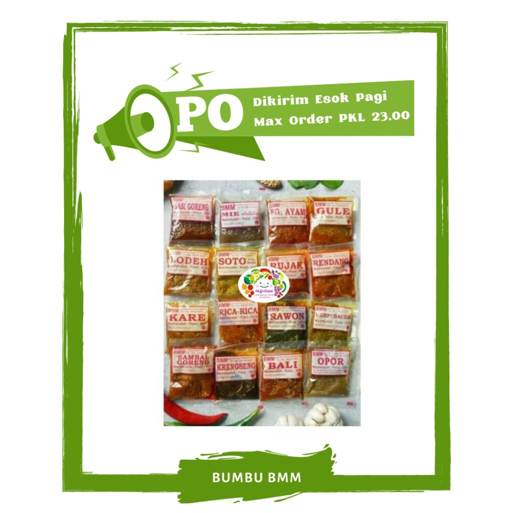 

Bumbu Instant Mahmuda / BMM / Bumbu Masak PO Mallahrizwa