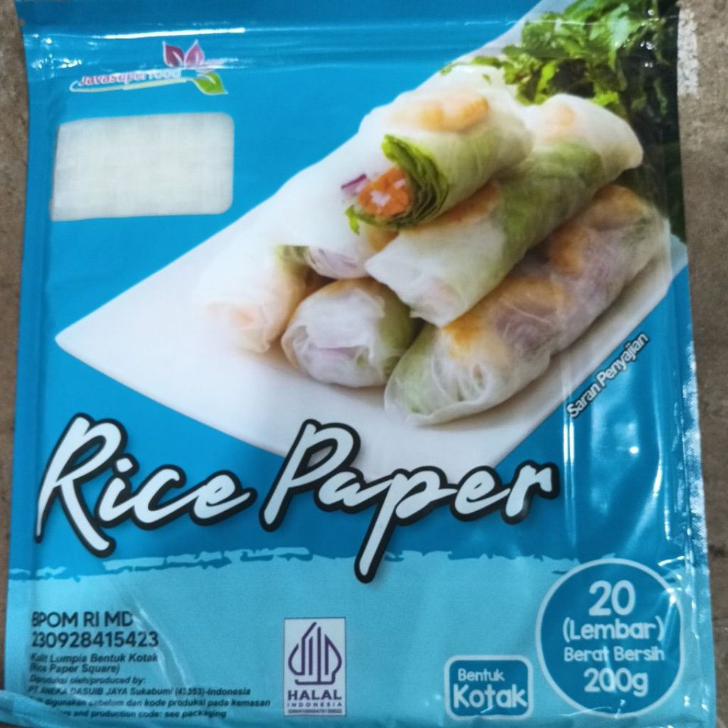 

Rice paper bentuk kotak isi20