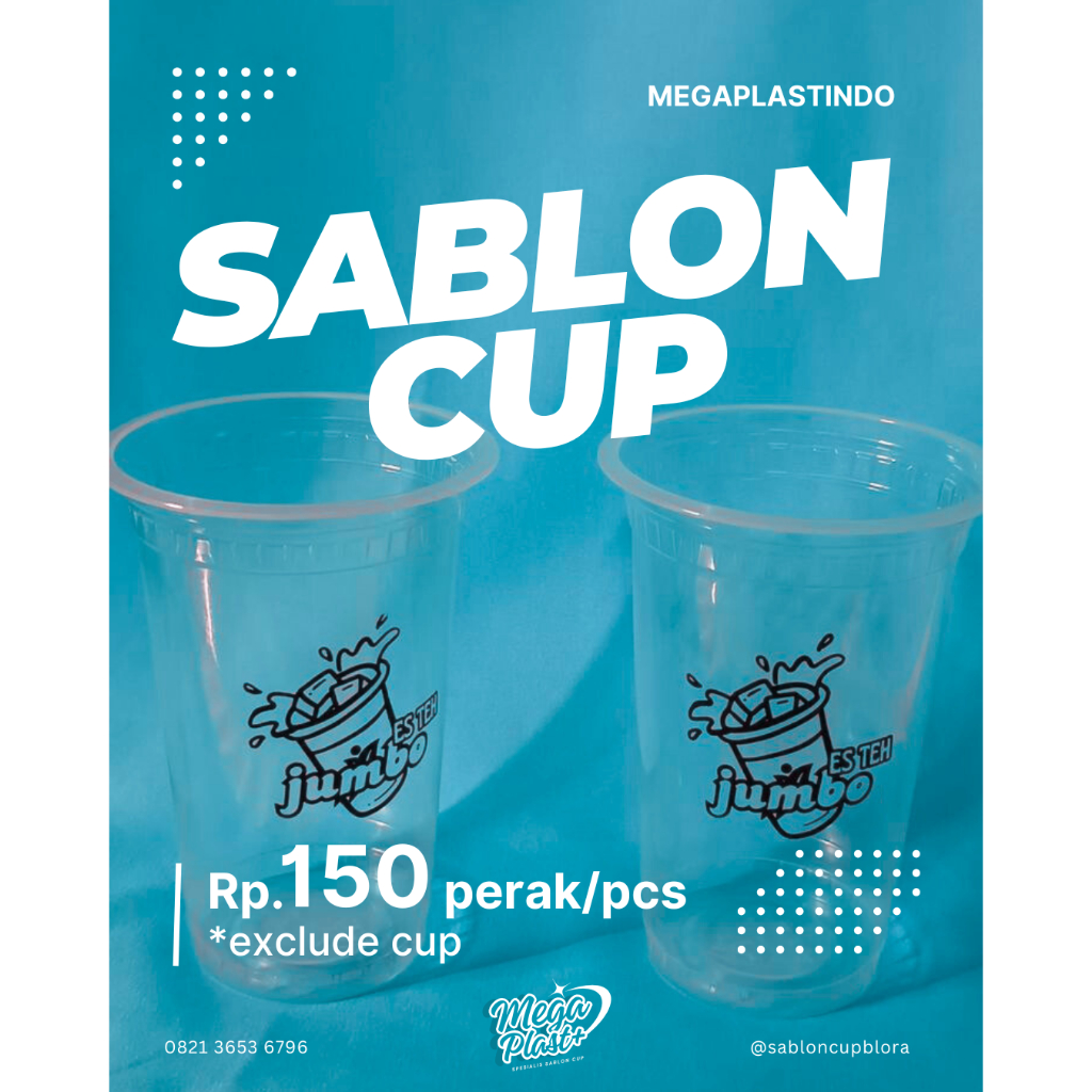 Sablon Cup Plastik Custom Logo Usaha – Cup PET PP 10oz 12oz 16oz 22oz – Cetak Kemasan Minuman