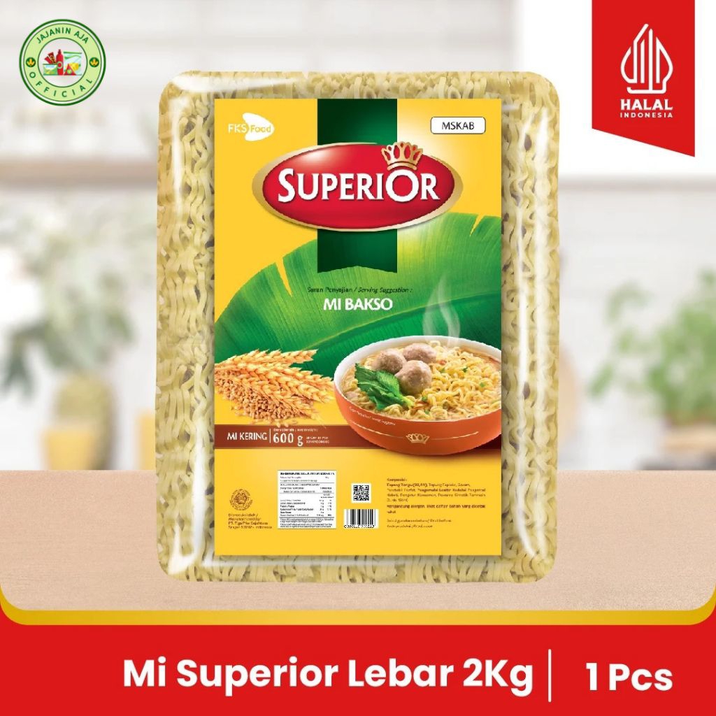 

Mi Superior Keriting | Mie Pas untuk Campuran Bakso | 1 Bal Isi 40 Keping x 50gr | Mie Kering Premium/Mie Serbaguna