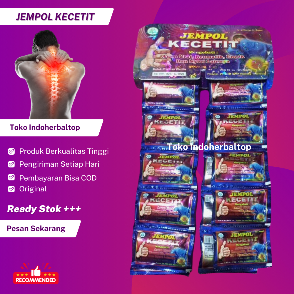 

Jempol Kecetit | Kapsul Asam Urat Nyeri Tulang Pegel Linu 20 Sachet
