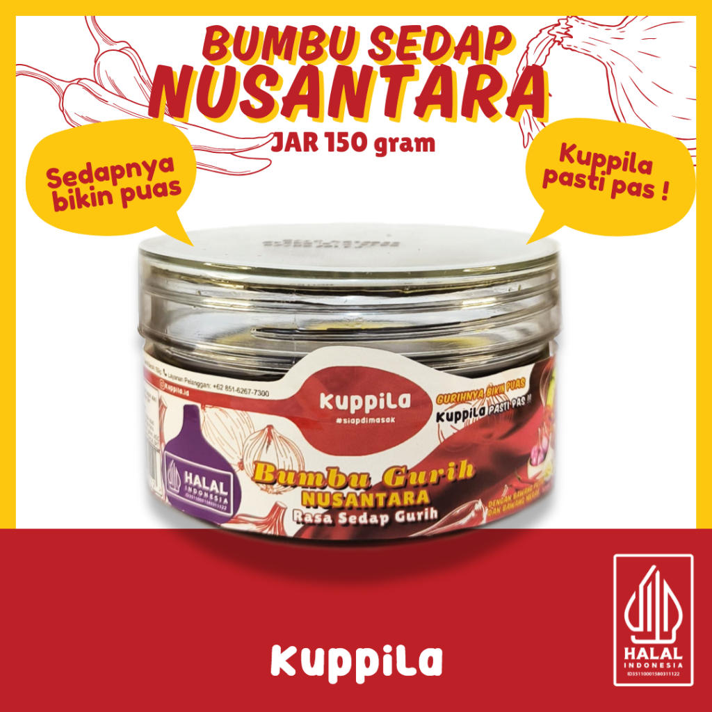 

Kuppila - Bumbu Masak sedap nusantara jar 150g - rasa gurih dengan bawang putih & bawang merah ASLI
