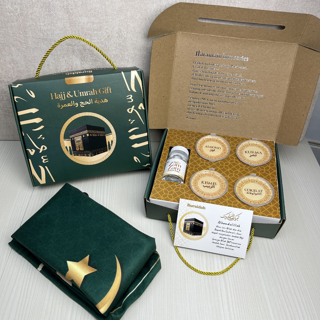 

Hampers Haramain Series Box Jinjing Gift Sajadah Snack Souvenir Oleh Oleh Haji Umroh Premium