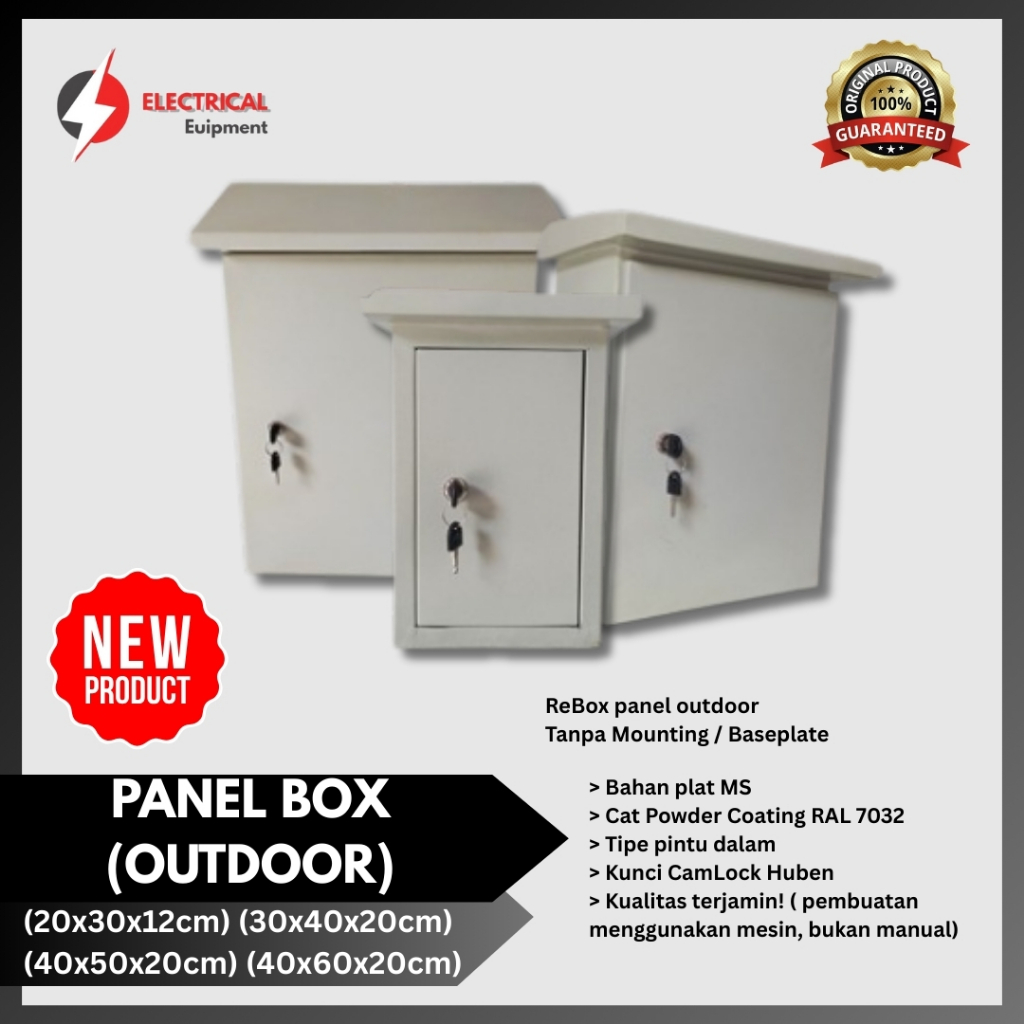 Panel Box/ Box Panel Outdoor Dilengkapi Topi. Ukuran 20x30x12cm, 30x40x20cm, 40x50x20cm, 40x60x20cm