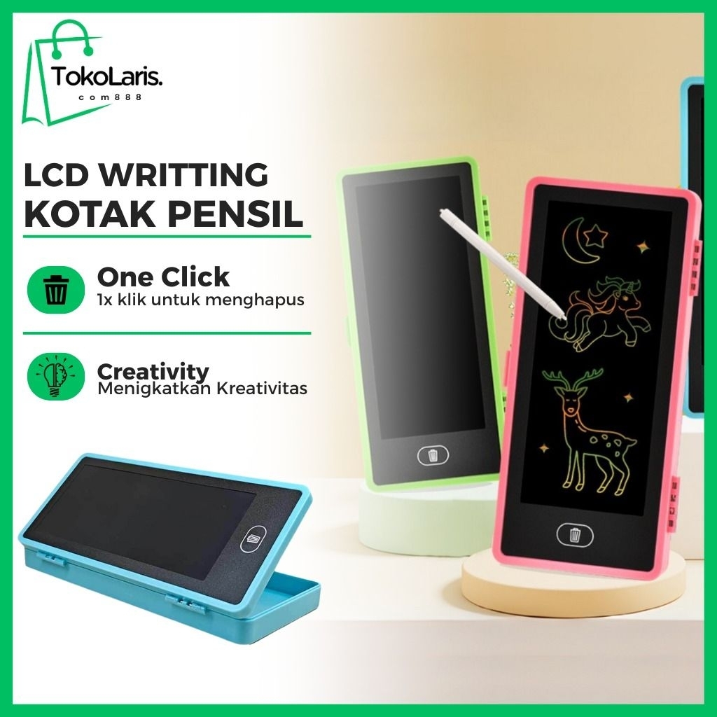 

Kotak Pensil Anak 2 in 1 dengan LCD Drawing Pad/Writing LCD Pad Sangat Cocok untuk Kreaktif Edukasi Belajar Anak