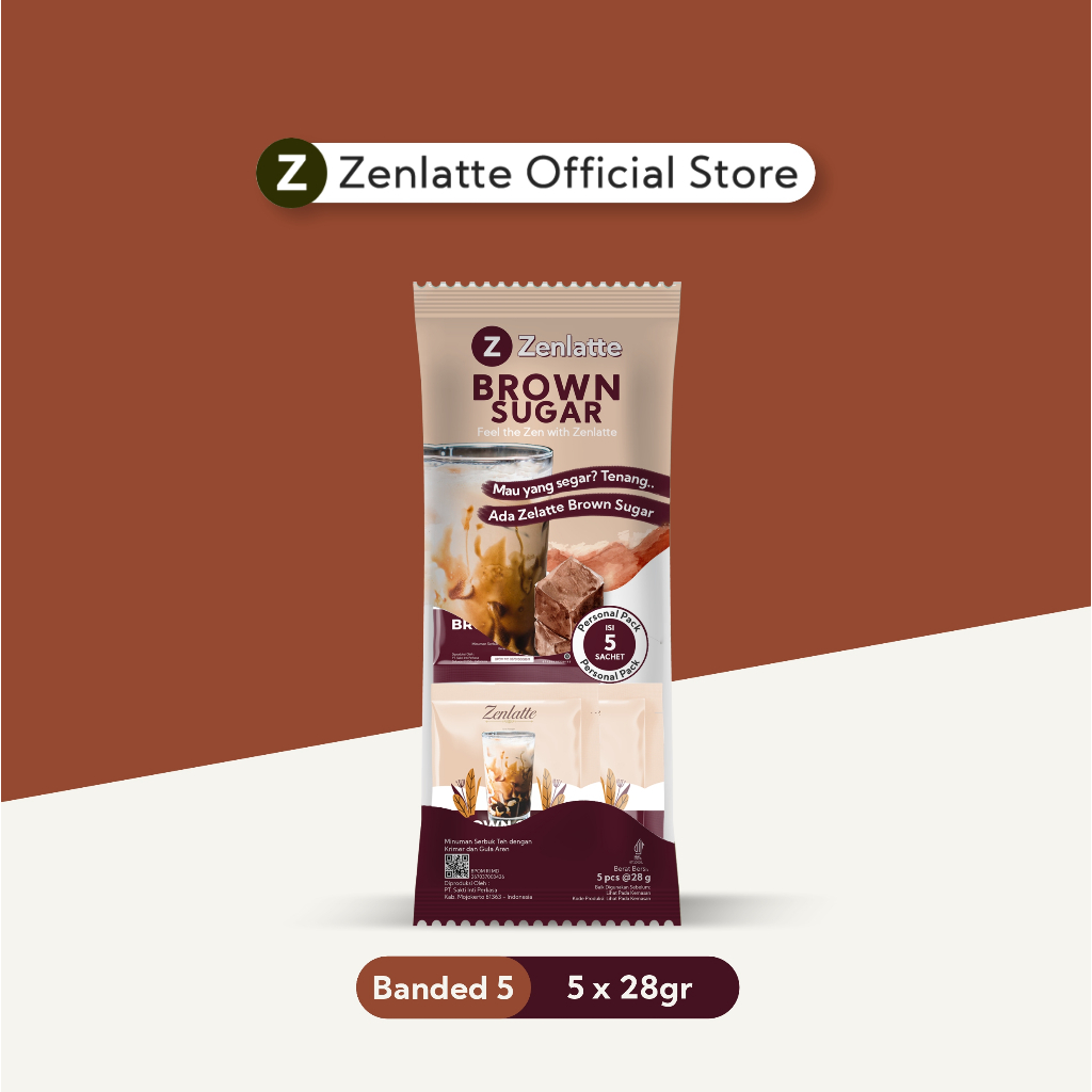 

Zenlatte Brown Sugar Milk Tea - Banded 5 | Brown Sugar Milk Tea Powder | Bubuk Brown Sugar Milk Tea