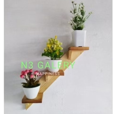 rak dinding tempel / rak astetik / ambalan dinding / rak kayu tempel dinding