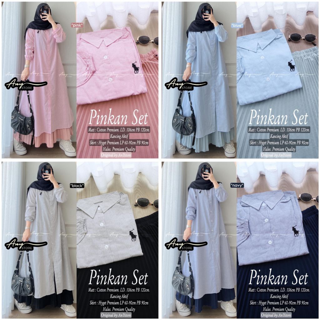 Pinkan set/rok plisket