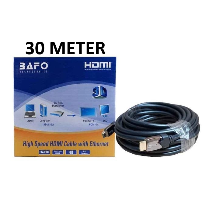 BAFO Kabel HDMI 30 Meter 18Gbps 4K Version 2.0 - Kabel HDMI 30 Meter - Kabel HDMI 10 Meter