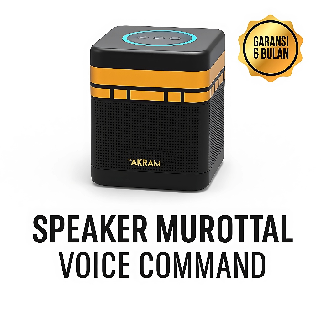 Smart Akram Speaker Murottal Al-Qur’an Voice Command Desain Ka’bah Elegan Audio Jernih Premium
