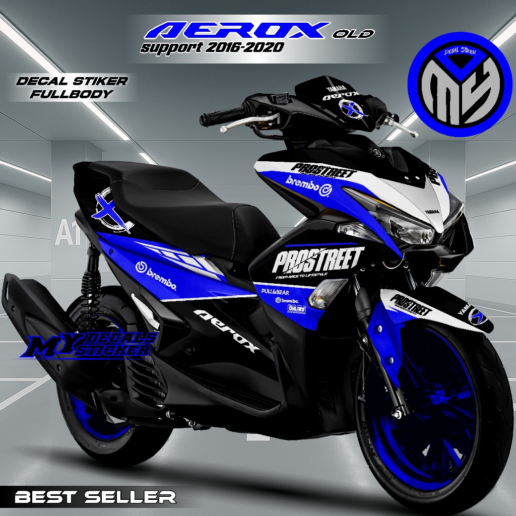 Stiker Decal Fullbody Aerox Old 155 Sticker Decal Yamaha AEROX 155 Motif Prostreet Racing Keren 2025