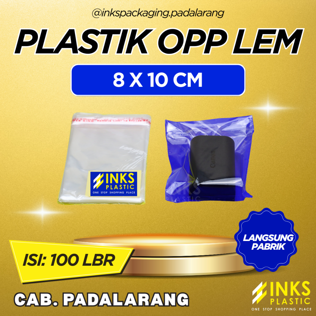 PLASTIK OPP SEAL LEM PEREKAT 8 X 10 CM