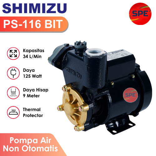 POMPA AIR NON OTOMATIS SHIMIZU PS-116 BIT / PS116BIT GARANSI RESMI (MEDAN)