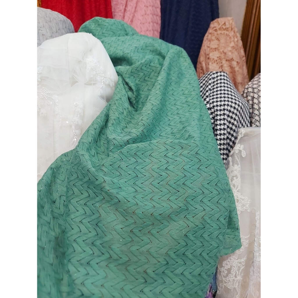 kain rajut premium  - kain rajut meteran  - kain rajut original  - kain rajut korea (hijau)dr
