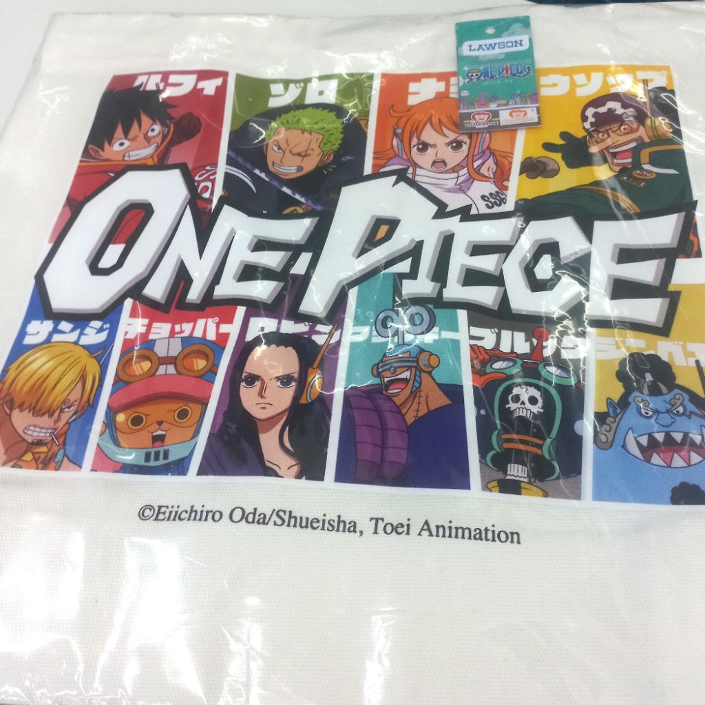 Tote Bag One Piece x Lawson Indonesia - Luffy Zoro Nami Usop Sanji Robin Franky Brook- Tas Jinjing A