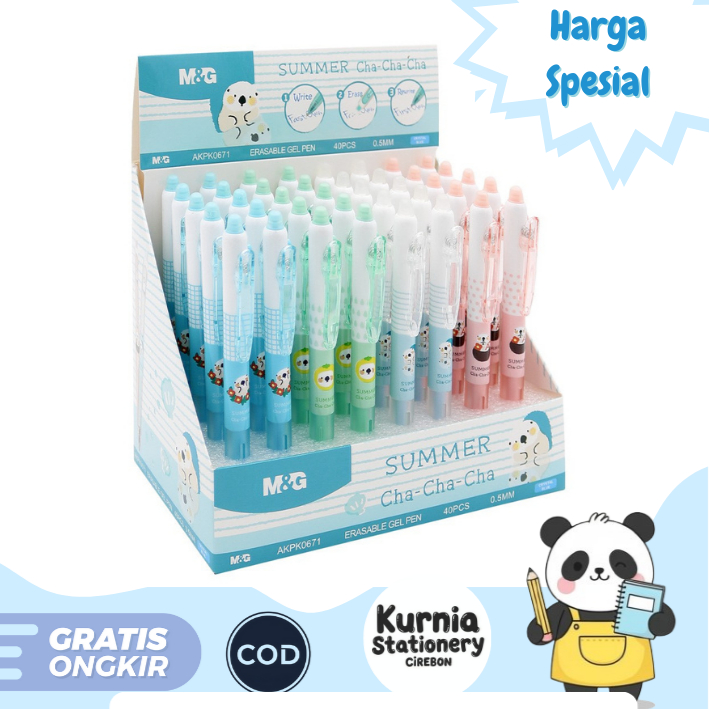 

M&G Erasable Gel Pen Tinta Crystal Blue/Biru Summer Cha-Cha-Cha AKPK0671 (Satuan)