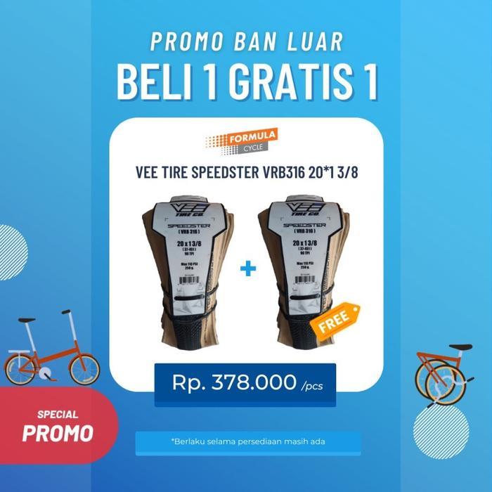 BUY 1 GET 1 BAN LUAR VEE TIRE SPEEDSTER VRB316 20X1 3/8 / Ban Vee Tire 20 X 1 3/8