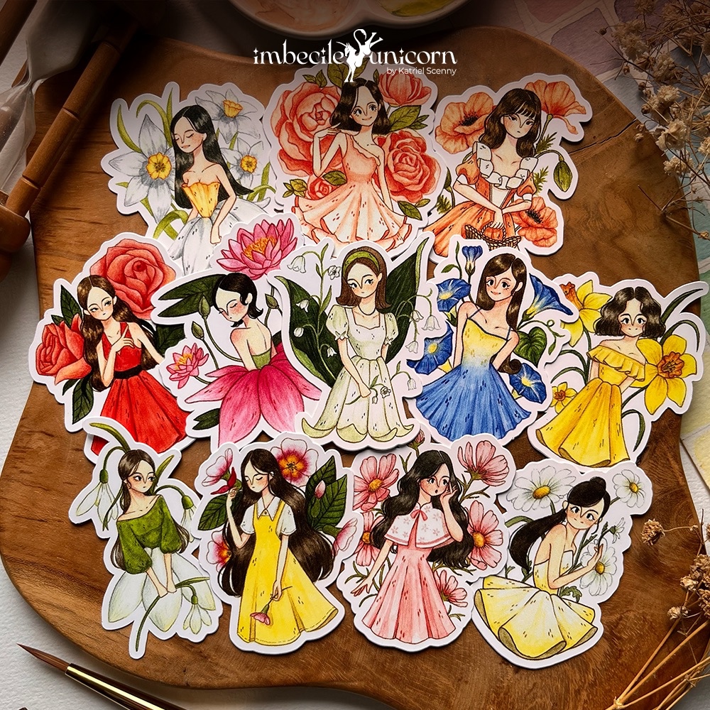 

[BUY 3 FREE 1] FLORESCENCE - Birth Flower Series | Die Cut Sticker by Imbecileunicorn