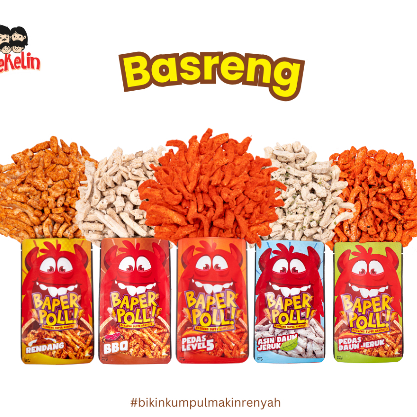 

Baper Poll BASRENG Berat 50gr Cemilan Basreng Super Nampoll Halal
