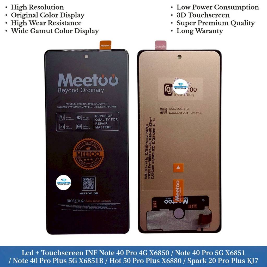 Lcd + Touchscreen Infinix Note 40 Pro 4G X6850 - 40 Pro 5G X6851 - 40 Pro Plus 5G X6851B - Hot 50 Pr