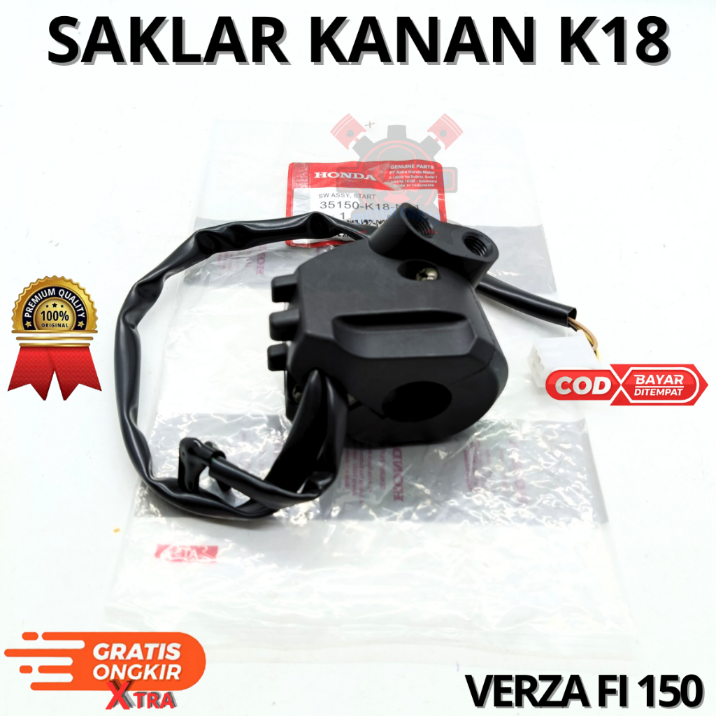 SAKLAR KANAN K18 UNTUK MOTOR VERZA FI 150.AHM BERKUALITAS ORIGINAL ASLI ORI