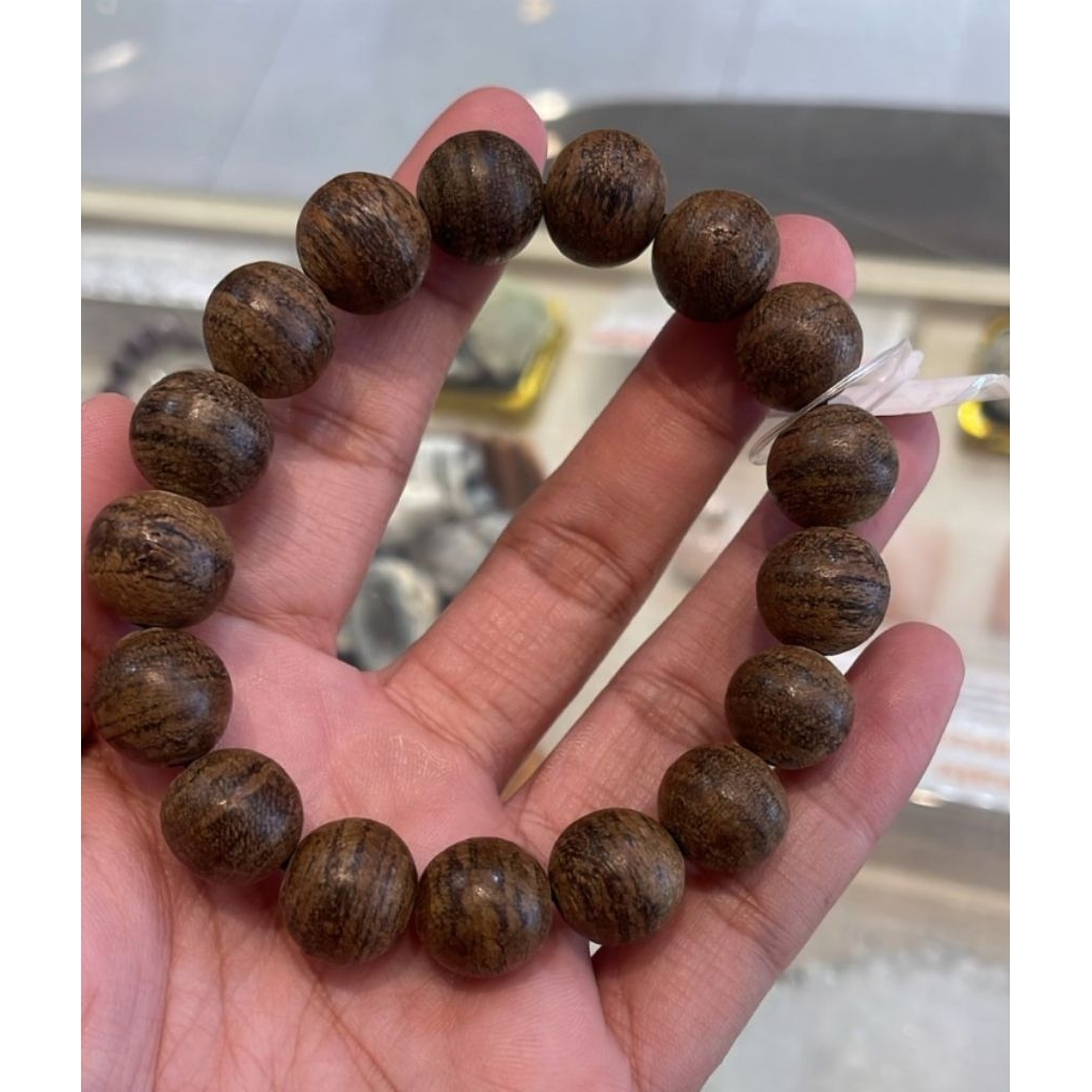 Gelang kayu gaharu papua asli premium grade A 14mm